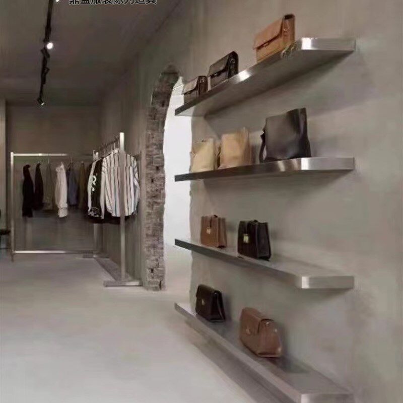鞋店鞋架展示架不锈钢拉丝上墙架衣帽植物架女装店饰品包包多层架,商业/办公家具,服装展示架,淘宝优惠券,粉丝福利购,淘宝优惠卷