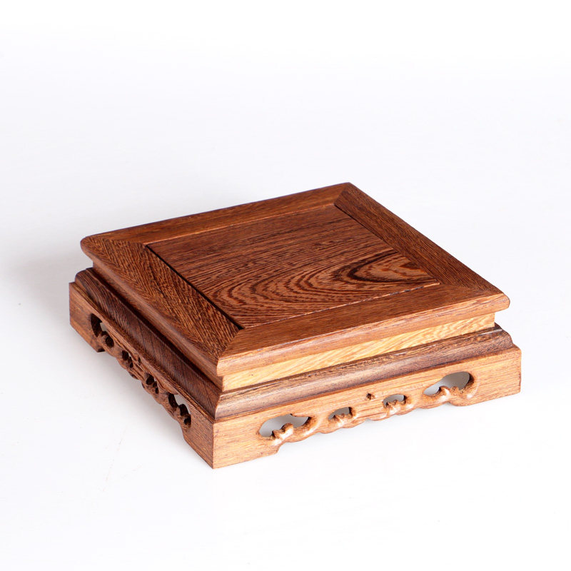 鸡翅木长方正方实木底座花瓶花盆景印章摆件佛像茶壶奇石头底托架