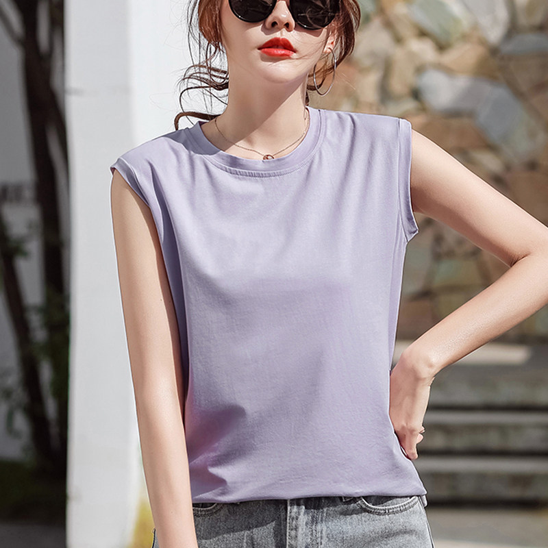 80支丝光棉t恤女外穿宽松夏装无袖背心纯棉打底显瘦百搭上衣服女,女装/女士精品,T恤,淘宝优惠券,粉丝福利购,淘宝优惠卷