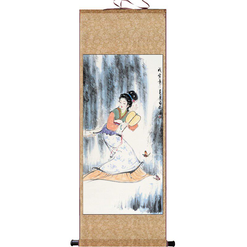 读书仕女仿古卷轴定制丝绸壁画丝绸国画卷轴画学院办公室装饰挂画,家居饰品,国画,淘宝优惠券,粉丝福利购,淘宝优惠卷