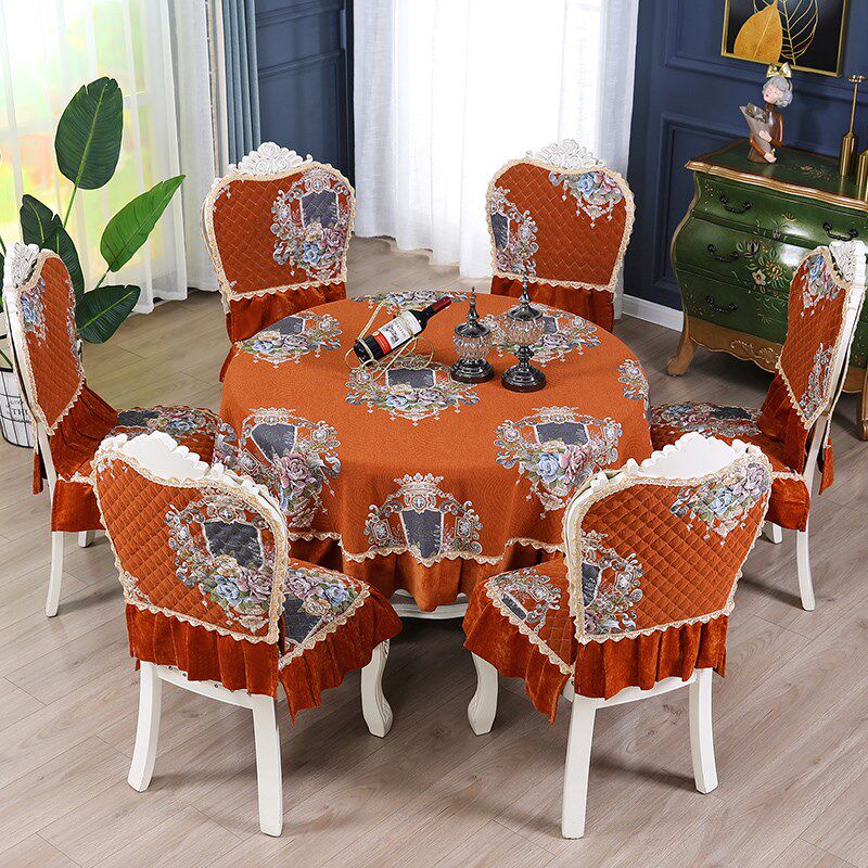 椅子套罩2024新款欧式圆桌布凳子套餐桌椅套椅垫套装家用餐椅套罩
