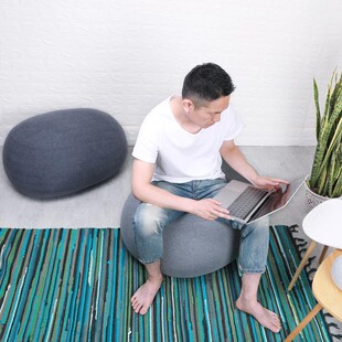 创意鹅卵石抱枕布艺懒人沙发石头坐墩靠垫幼儿园车展装修摆设道具