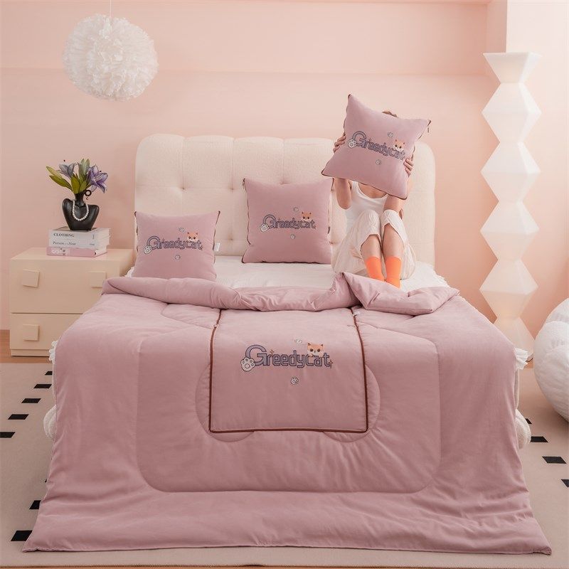 贪吃猫两用折叠抱枕被透气车载多功能二合一靠垫被柔软空调被夏被,居家布艺,抱枕被,淘宝优惠券,粉丝福利购,淘宝优惠卷