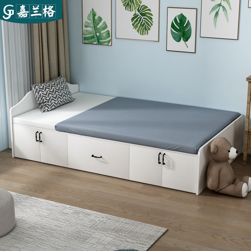 高箱带抽屉储物床1米1.2单人床小户型板式多功能气动上翻床1.5米,住宅家具,板式床,淘宝优惠券,粉丝福利购,淘宝优惠卷