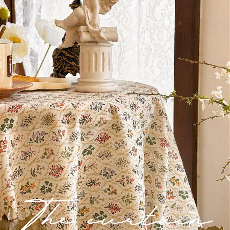 法式复古韩式田园棉布小清新碎花桌布长方形茶几防尘桌布装饰盖布,居家布艺,桌布,淘宝优惠券,粉丝福利购,淘宝优惠卷