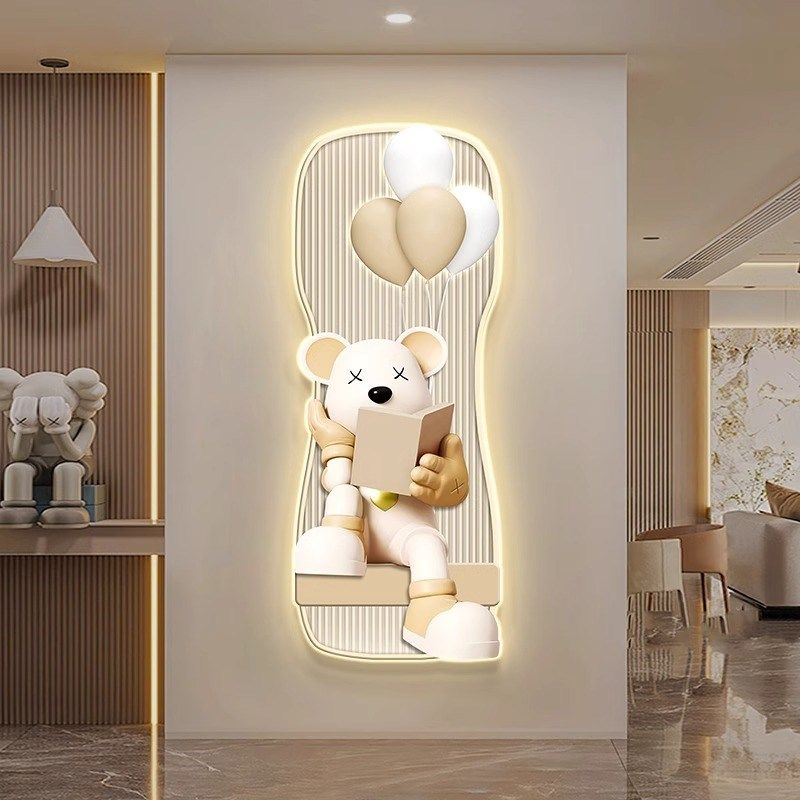 走廊玄关LED装饰画发光暴力熊客厅挂画男孩女孩儿童房卧室壁灯画,家居饰品,氛围画/灯画,淘宝优惠券,粉丝福利购,淘宝优惠卷