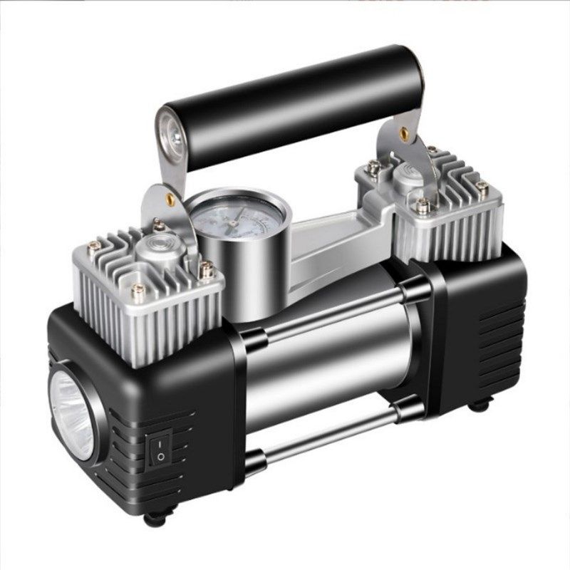 车载充气泵汽车轮胎打气泵便携式小车大功率加气电动双缸12V车用