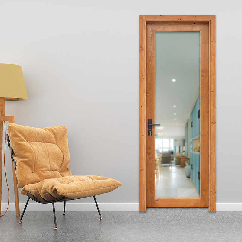 家装工装平开单扇实木玻璃门定做 酒吧咖啡甜品门店透光玻璃木门