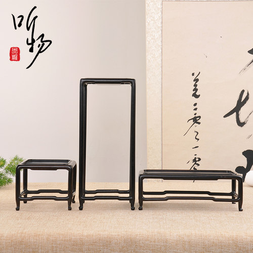 红木摆件底座实木茶壶架花盆景底座托架正方微型花几石头文玩底座