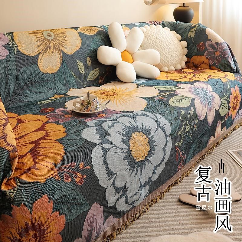 复古沙发巾四季通用全盖套罩防滑防猫抓一片式雪尼尔皮沙发盖布巾,居家布艺,沙发垫,淘宝优惠券,粉丝福利购,淘宝优惠卷