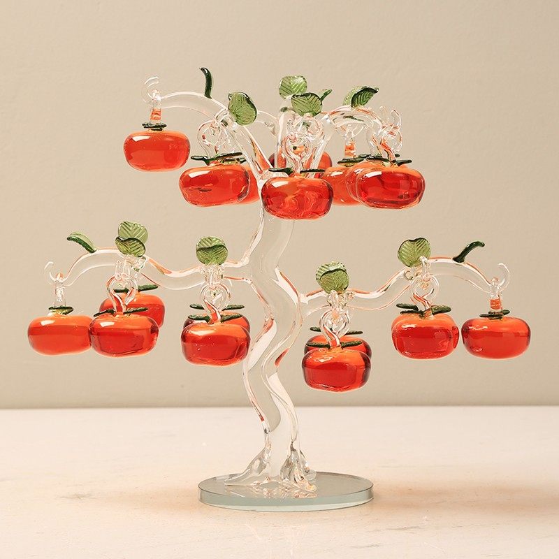 水晶琉璃柿子树摆件现代事事如意别墅客厅酒柜玄关乔迁送礼装饰品,家居饰品,装饰摆件,淘宝优惠券,粉丝福利购,淘宝优惠卷