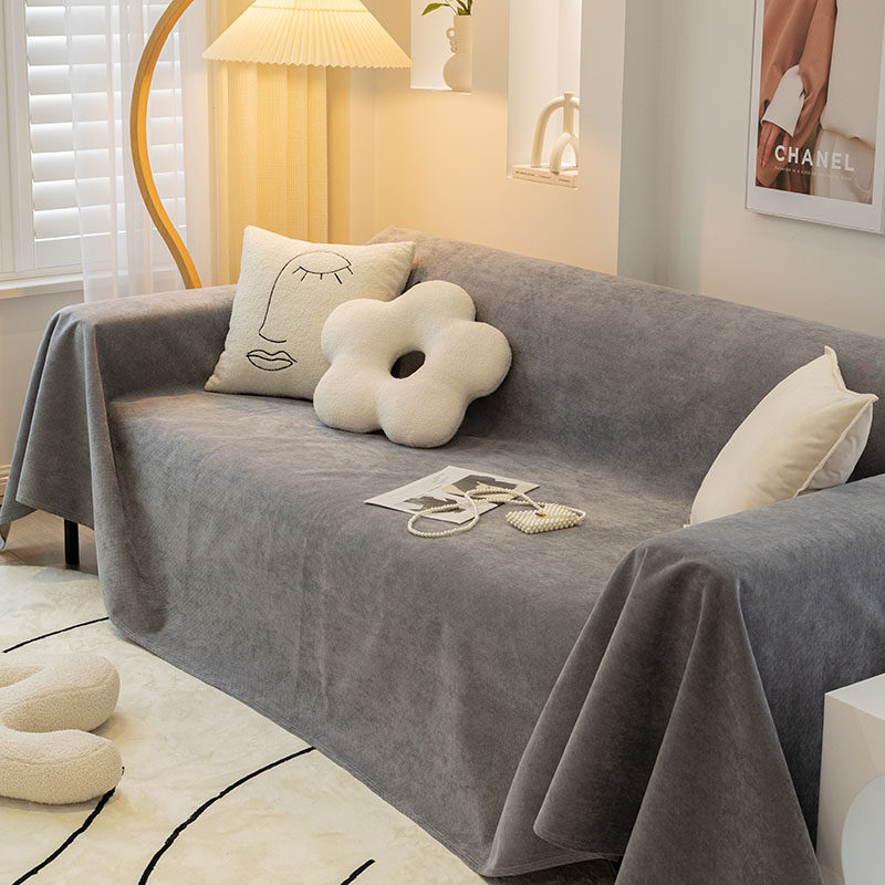 防水隔尿耐脏灰色沙发盖布巾四季通用防滑坐垫靠背扶手防猫爪盖毯