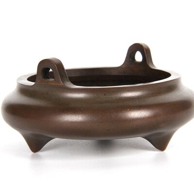 冲天耳三足冲耳乳炉宣德炉非苏州陈巧生铜炉直营松茂王明