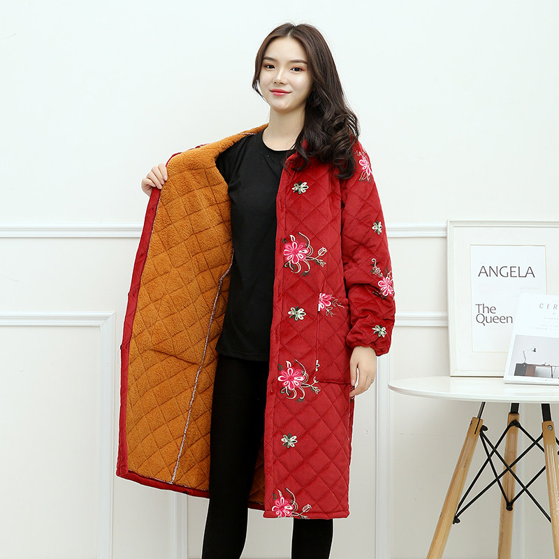 冬季成人加厚加绒夹棉保暖罩衣加长过膝工作服男女围裙水晶绒罩褂,家庭/个人清洁工具,围裙,淘宝优惠券,粉丝福利购,淘宝优惠卷