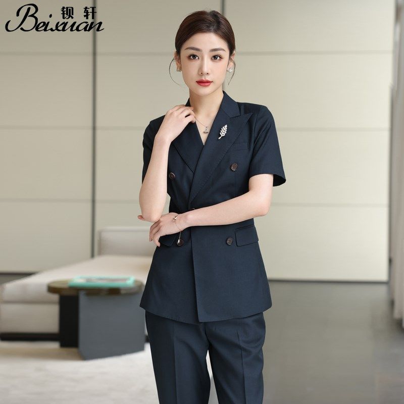 西装套装女夏季薄款高级感气质短袖职业面试正装小个子西服两件套,女装/女士精品,西装,淘宝优惠券,粉丝福利购,淘宝优惠卷