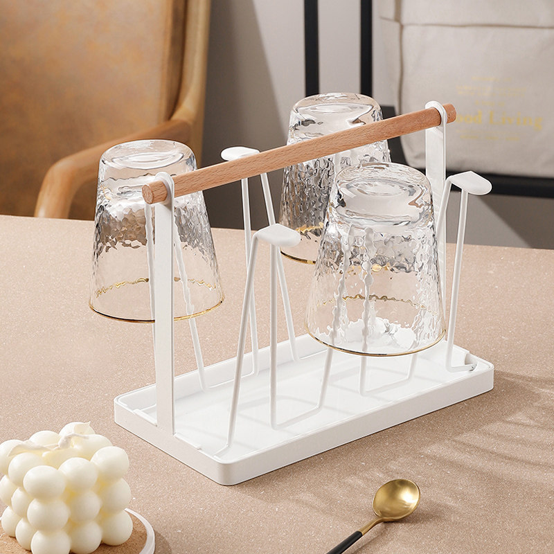 托盘玻璃杯水杯挂架沥水置物架杯架水杯架创意家用收纳杯子架倒挂,厨房/烹饪用具,抹布架/厨房清洁收纳架,淘宝优惠券,粉丝福利购,淘宝优惠卷