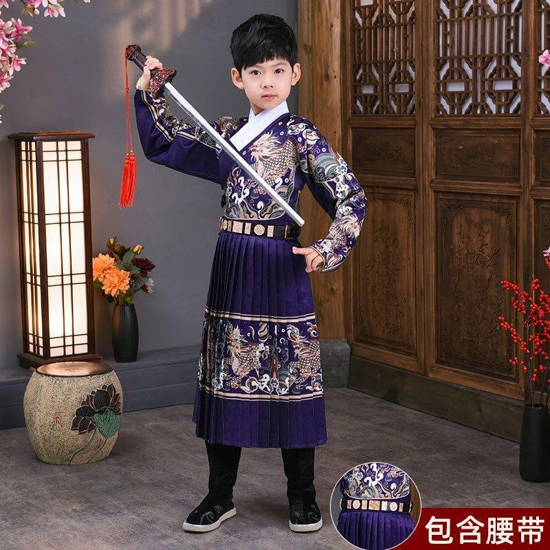 汉服男童飞鱼服儿童锦衣卫明制2023新款明朝服装男孩中秋古风古装,童装/婴儿装/亲子装,汉服,淘宝优惠券,粉丝福利购,淘宝优惠卷