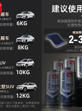 标榜汽车底盘装甲防锈漆隔音防腐橡胶橡塑型底盘颗粒胶喷涂装甲漆