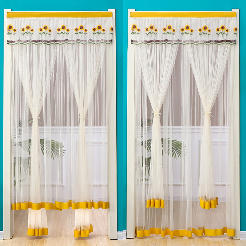 高档蕾丝双层2022新款卧室长门帘家用免打孔四季隔断防蚊虫飘纱帘,居家日用,纱窗/纱门,淘宝优惠券,粉丝福利购,淘宝优惠卷