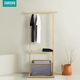 衣帽架卧室北欧隔夜衣物收纳架脏衣篮客厅实木竹日式 挂衣架 落地式
