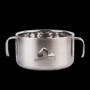 316不锈钢小学生饭盒圆形专用午餐盒带盖把手双层便当盒餐具套装