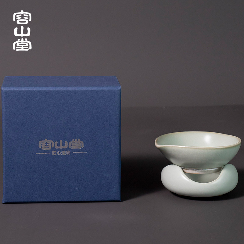 容山堂天青汝窑汝瓷茶漏茶渣过滤网禅意茶道六君子配件功夫茶具