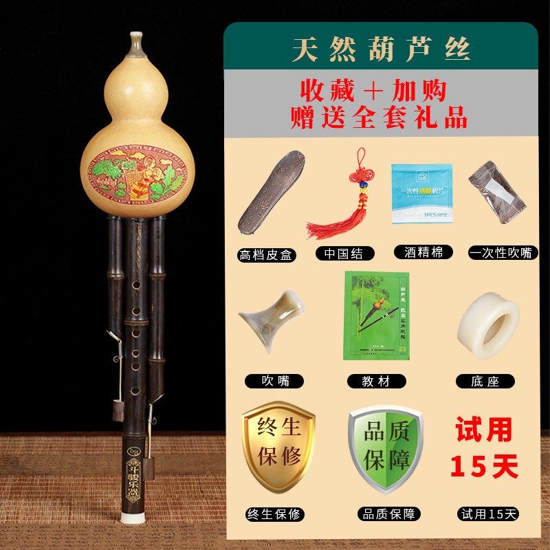 天然紫竹葫芦丝乐器C调降b调G调F调小学生儿童初学者入门专业演奏