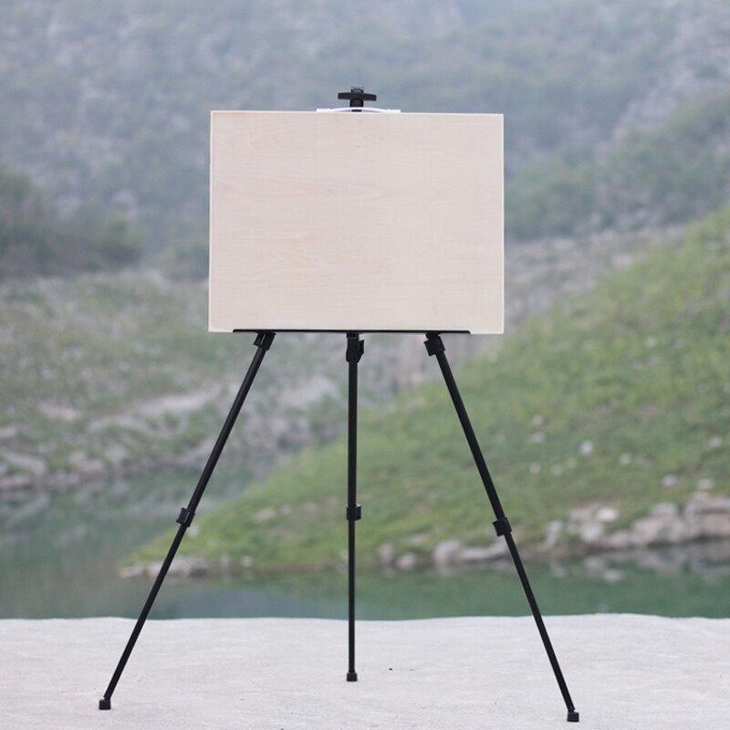 折叠画架画板美术初学套装展架画室素描写生黑色铝铁画架+4k画板