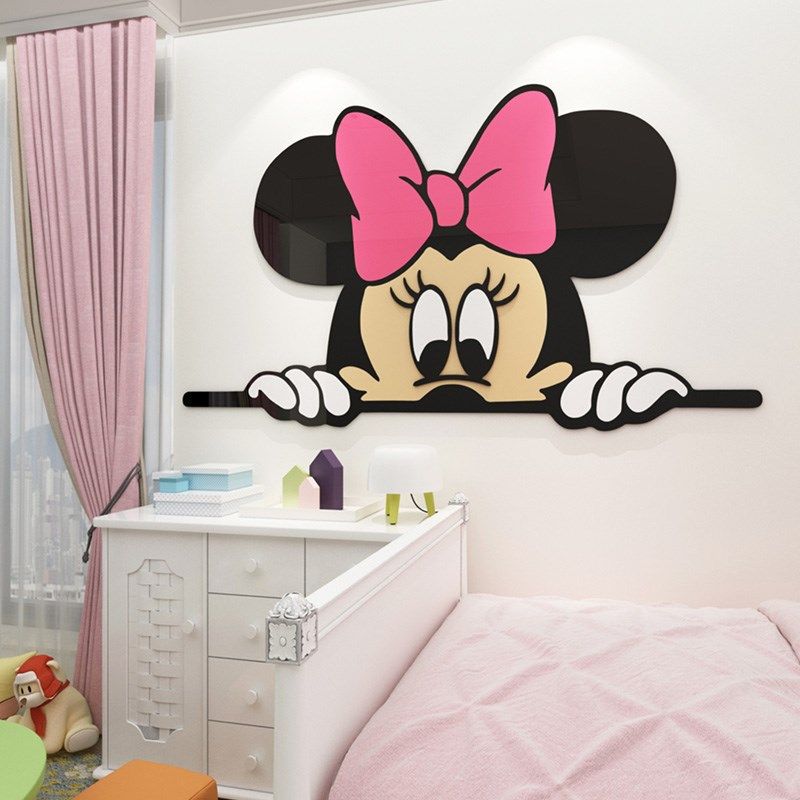 米妮卡通3d立体墙贴客厅房间背景墙自粘贴画女孩儿童房布置装饰品,家居饰品,软装墙贴,淘宝优惠券,粉丝福利购,淘宝优惠卷