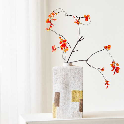 陶瓷花瓶摩洛哥风样板间室内客厅桌面插花花器装饰侘寂风民宿摆件