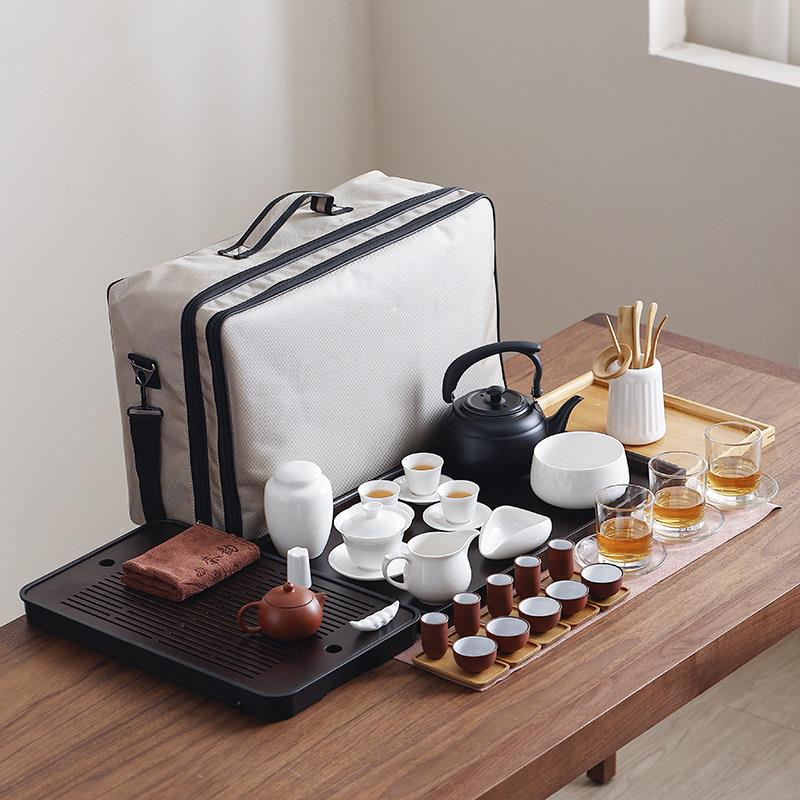 茶艺教学茶具套组乌龙茶绿茶红茶三合一全套培训表演可携式套装