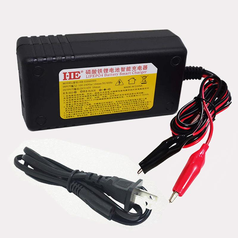 HE智能单串3.2V 3.65V5A磷酸铁锂电池充电器太阳能灯电芯接反保护