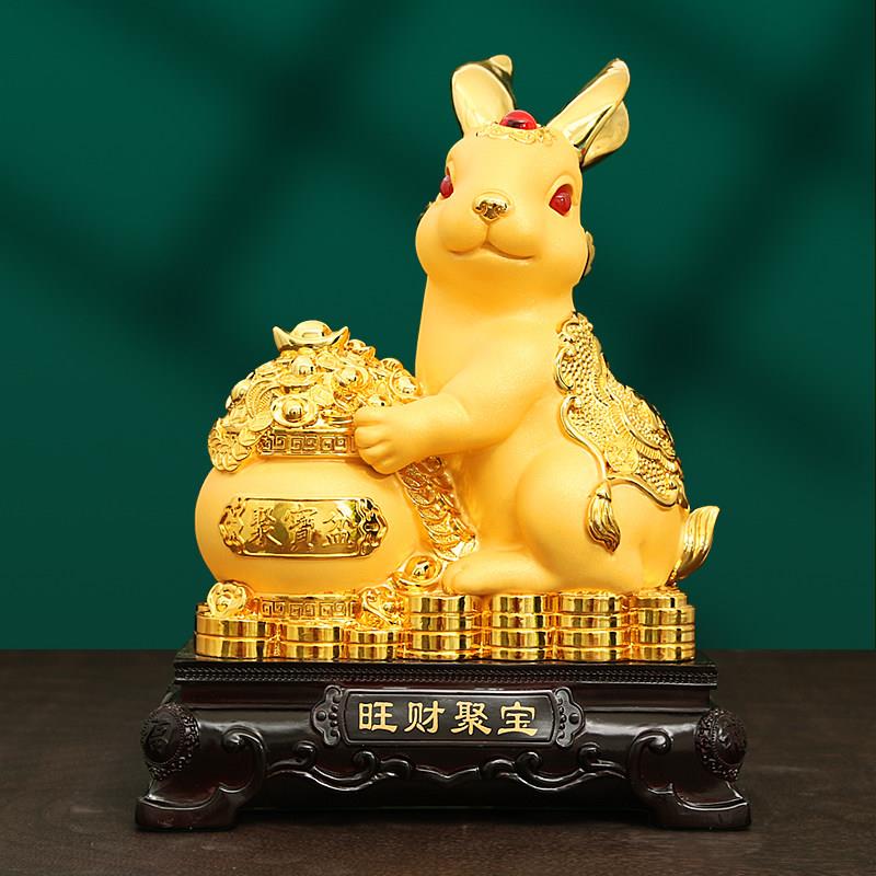 招财进宝兔子摆件聚创意可爱生肖兔家居装饰客厅卧室新房乔迁礼品