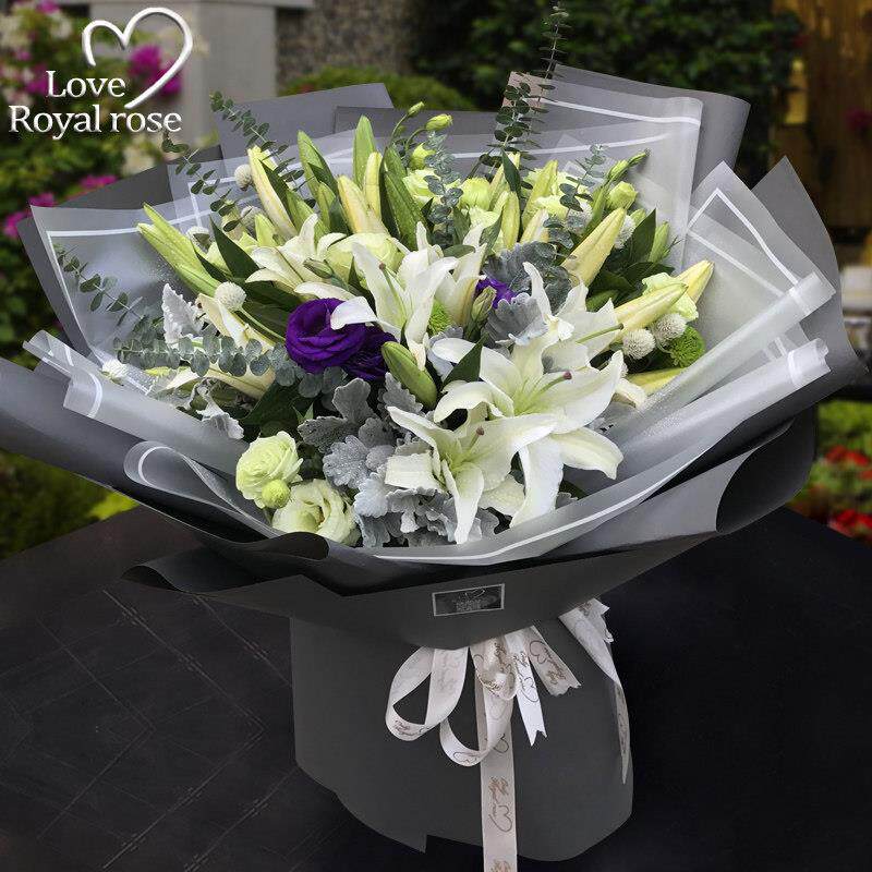 杭州鲜花快递同城香水百合花桔梗花混搭花束生日花店订花送花爱人