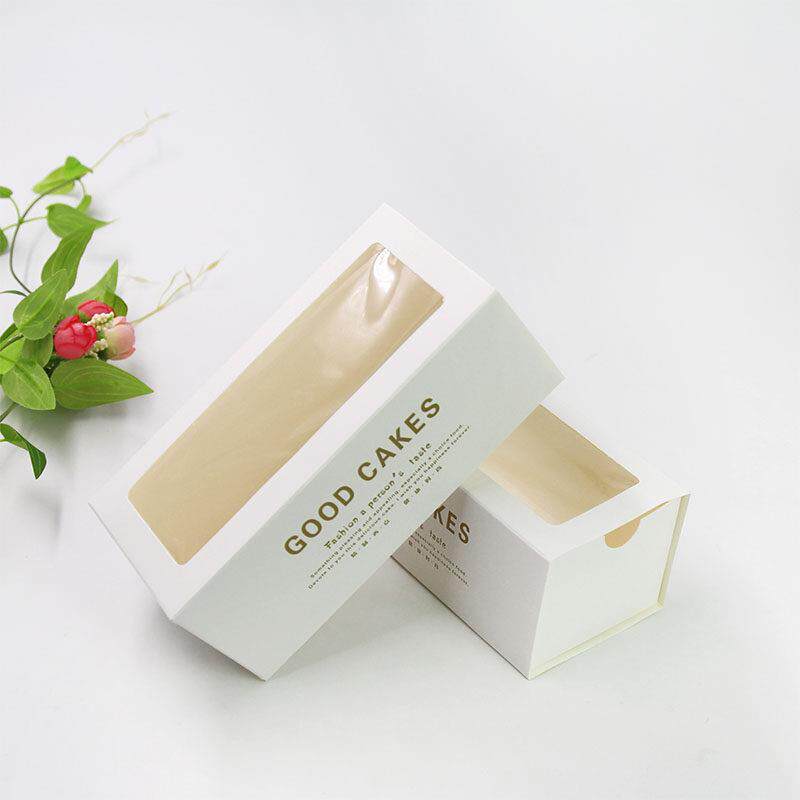 毛巾卷软欧包抹茶草莓蛋糕卷切件西点盒抽屉纸盒包装盒可配麻绳子