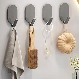 挂钩强力粘胶免打孔厨房浴室门后贴墙壁上无痕粘钩承重不锈钢钩子