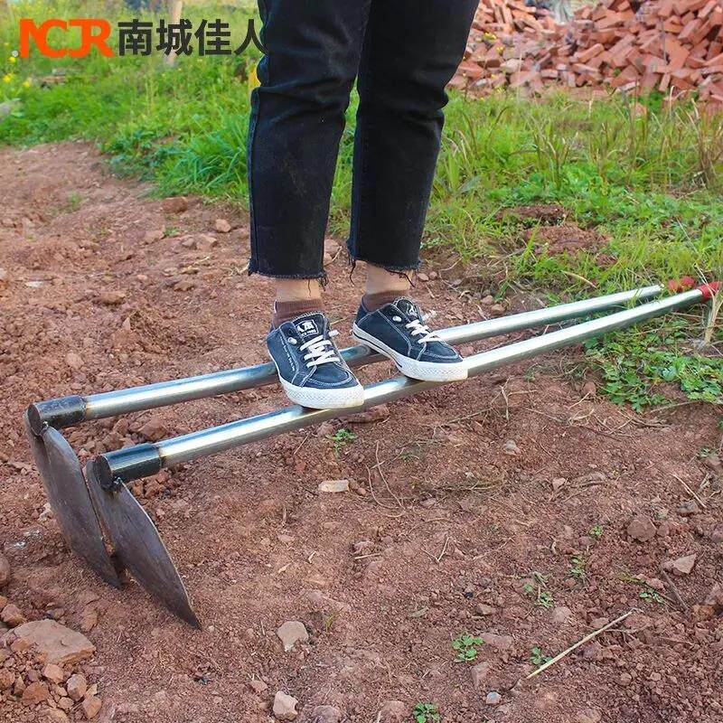 锄头农用挖土开 荒加厚全钢焊接一体手柄挖笋种菜除草翻地用小锄