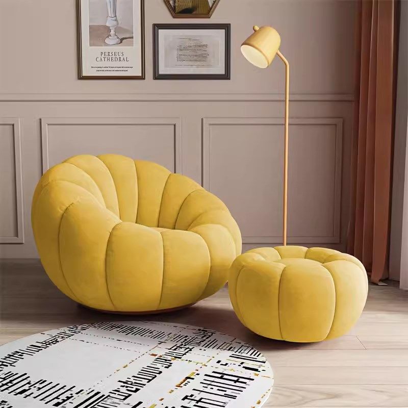 懒人沙发南瓜椅子单人奶油风可沙发椅小户型卧室旋转阳台休闲椅,住宅家具,懒人沙发,淘宝优惠券,粉丝福利购,淘宝优惠卷