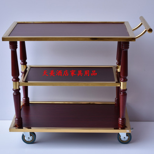 木质酒水车酒店餐厅送餐车烤鸭片鸭车传菜车服务车小手推车蛋糕车