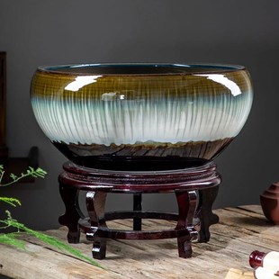 陶瓷鱼缸桌面客厅小型乌龟缸古法养O青鳉金鱼缸睡莲专用荷莲花盆