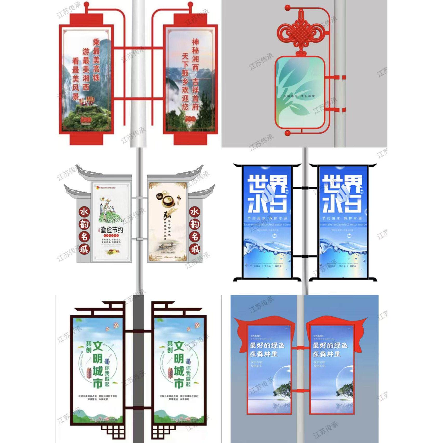 路灯杆灯箱 防水耐用灯杆广告牌 灯杆道旗源头厂家LED路灯杆灯箱