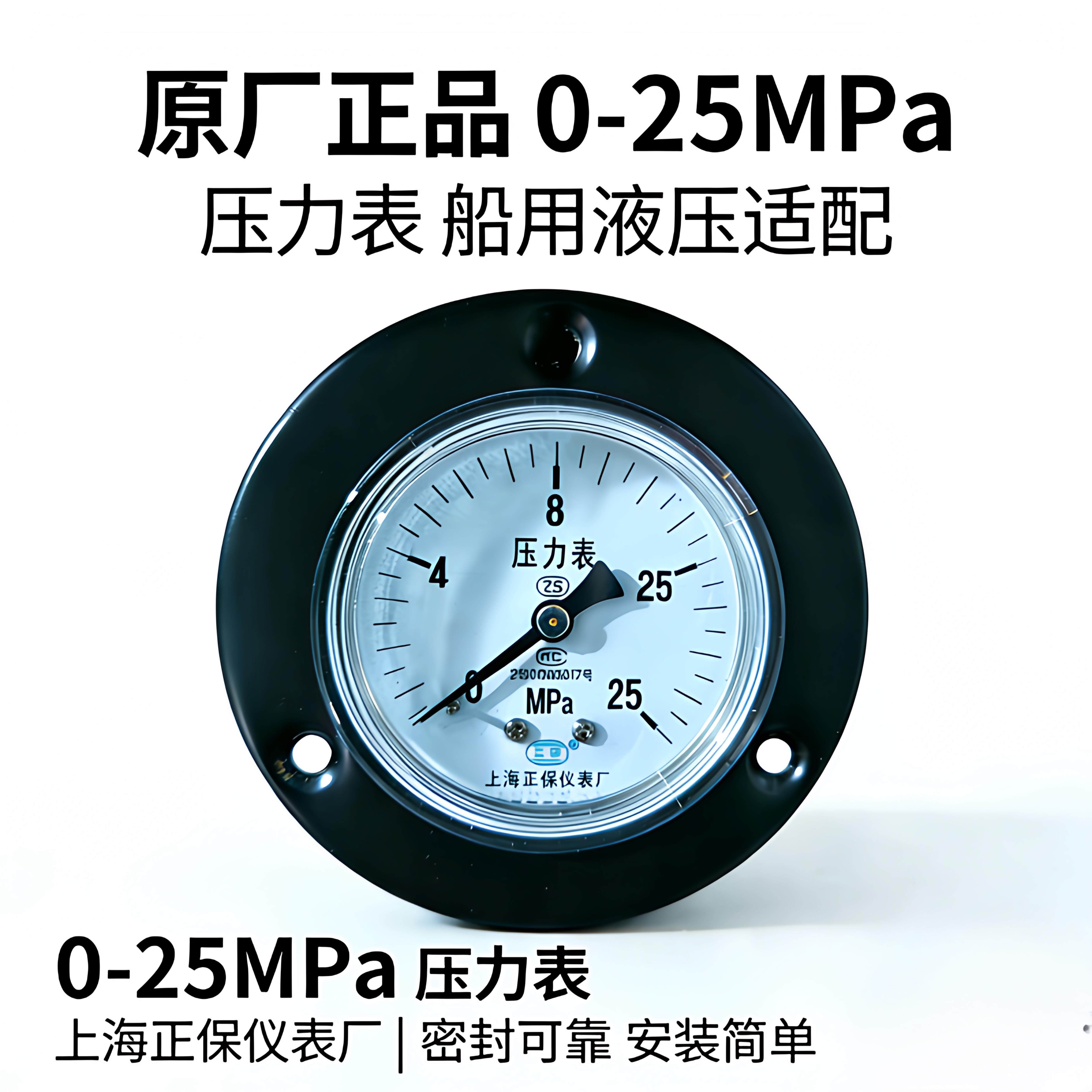 船舶液压舵机用仪表正保压力表型号测量范围0-16和0-25