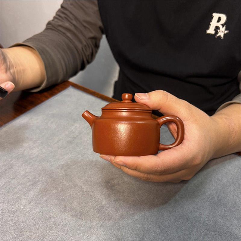 宜兴紫砂壶纯全手工泡茶壶家用功夫茶具原矿大红袍朱泥德钟壶130c