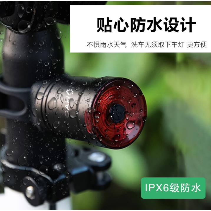 大行自行车刹车灯尾灯警示灯智能感应夜间骑行装备闪烁usb充电灯
