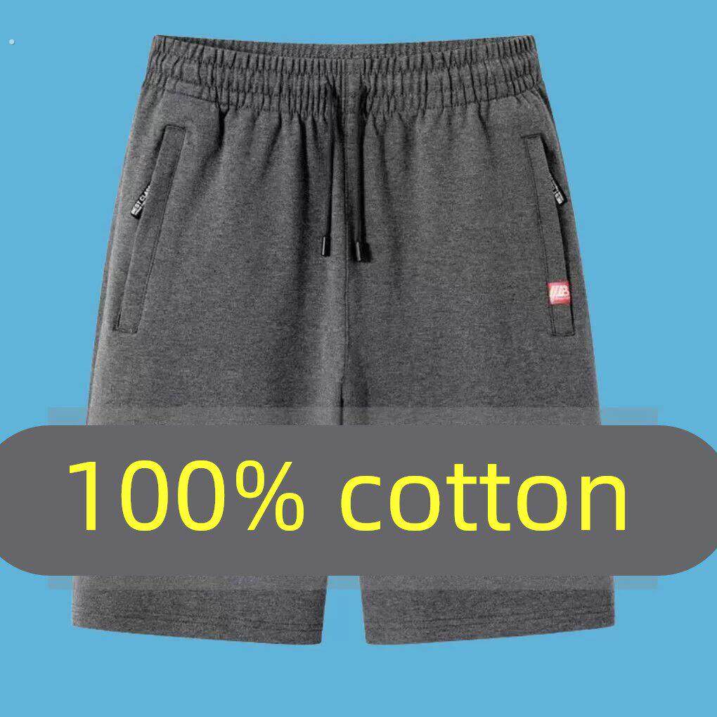 新款纯棉夏季运动短裤休闲五分裤男薄款宽松大尺码纯色五分裤沙滩