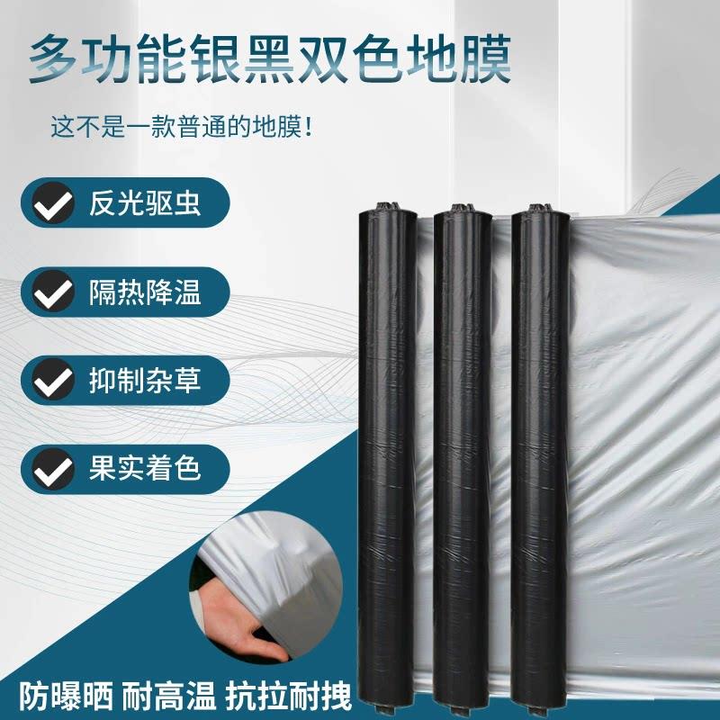 银黑双色地膜果树果园增色银灰反光膜除草防虫西瓜草莓保湿农用膜