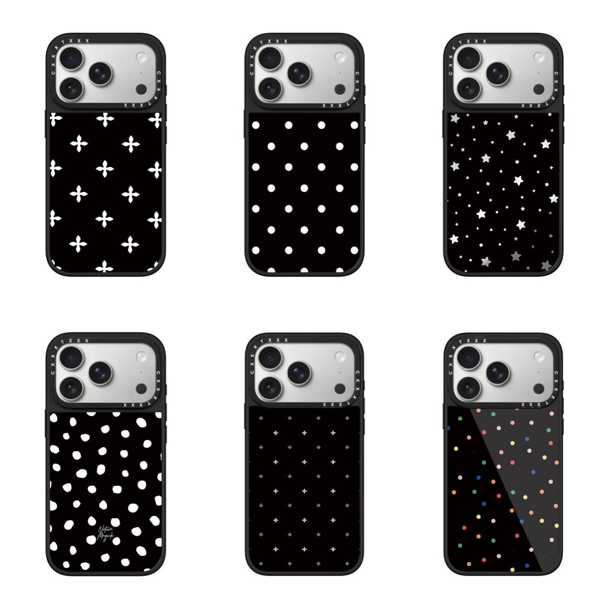 黑色系十字花苹果手机壳适用于iPhone18/17pro高级感16promax镜面磁吸15pm防摔保护套14max个性创意13max波点