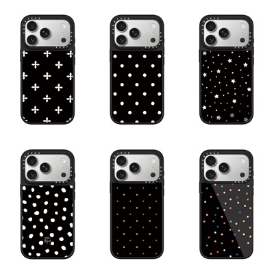 黑色系十字花苹果手机壳适用于iPhone18/17pro高级感16promax镜面磁吸15pm防摔保护套14max个性创意13max波点