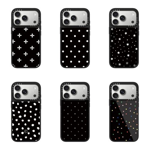黑色系十字花苹果手机壳适用于iPhone17pro高级感16promax镜面磁吸15plus防摔保护套14max个性创意13max波点