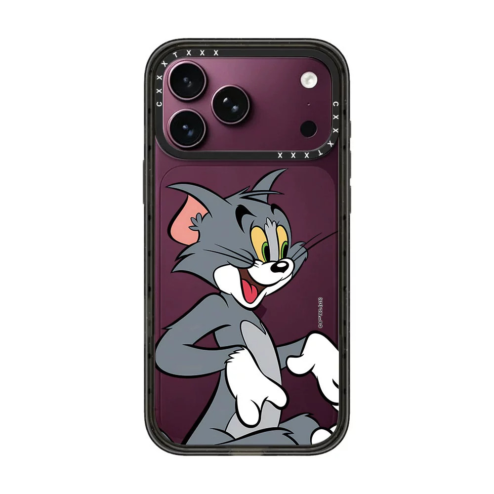 猫和老鼠正版勃艮第酒红色适用于iPhone18/17promax苹果16/15可爱甜酷卡通手机壳童年14磁吸潮壳女防摔硬壳
